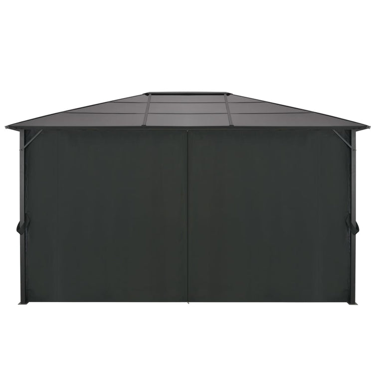 Arbor vidaxl avec rideau 4x3x2,6 cm en aluminium noir