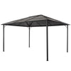 Arbor vidaxl avec toit 4x3x2,6 m en aluminium noir