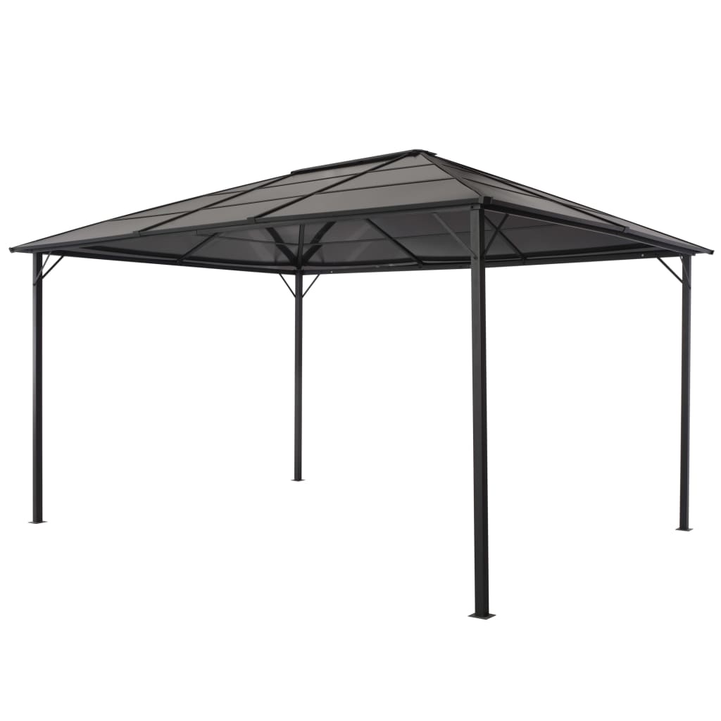 Arbor vidaxl avec toit 4x3x2,6 m en aluminium noir