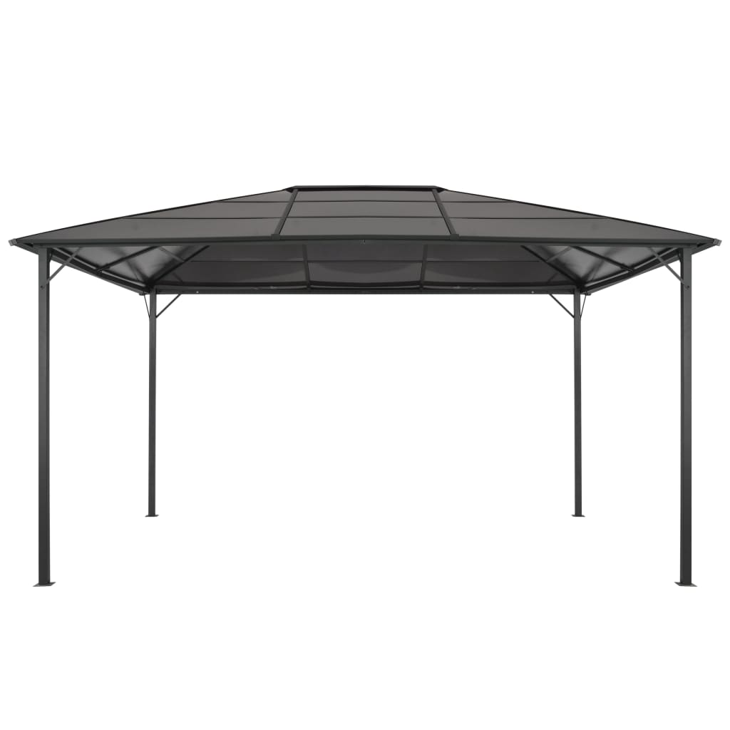 Arbor vidaxl avec toit 4x3x2,6 m en aluminium noir
