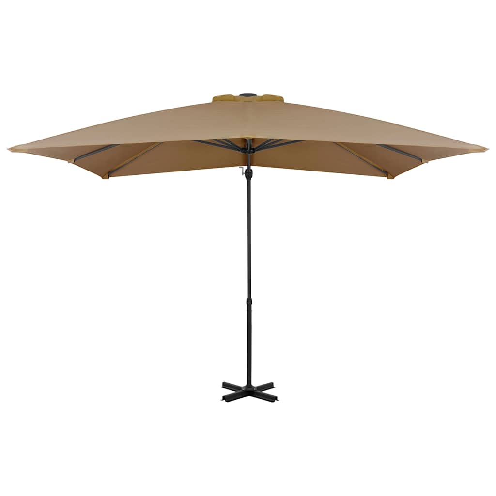 Vidaxl Parasol flottant avec poteau en aluminium 250x250 cm taupe