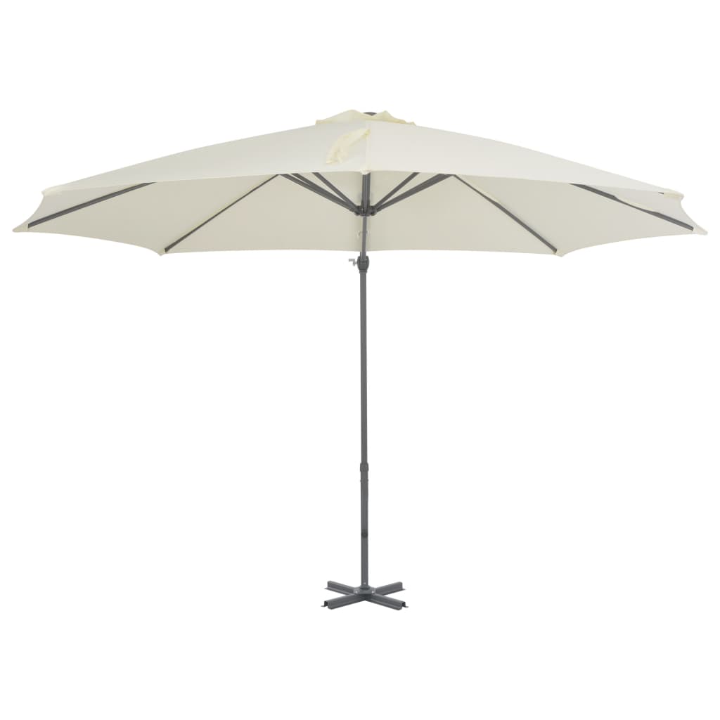 Vidaxl parasol flottant avec poteau en aluminium 300 cm-sable -colored