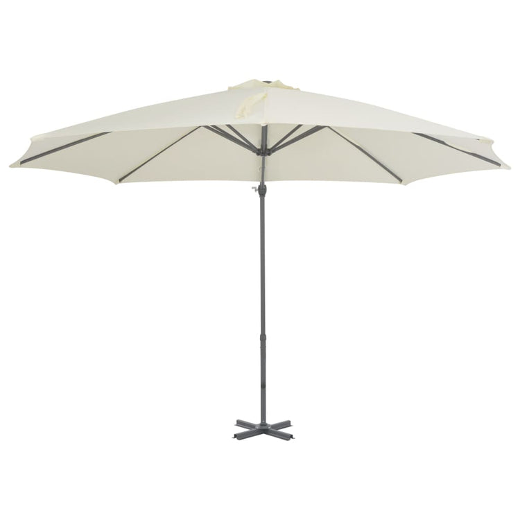 Vidaxl parasol flottant avec poteau en aluminium 300 cm-sable -colored