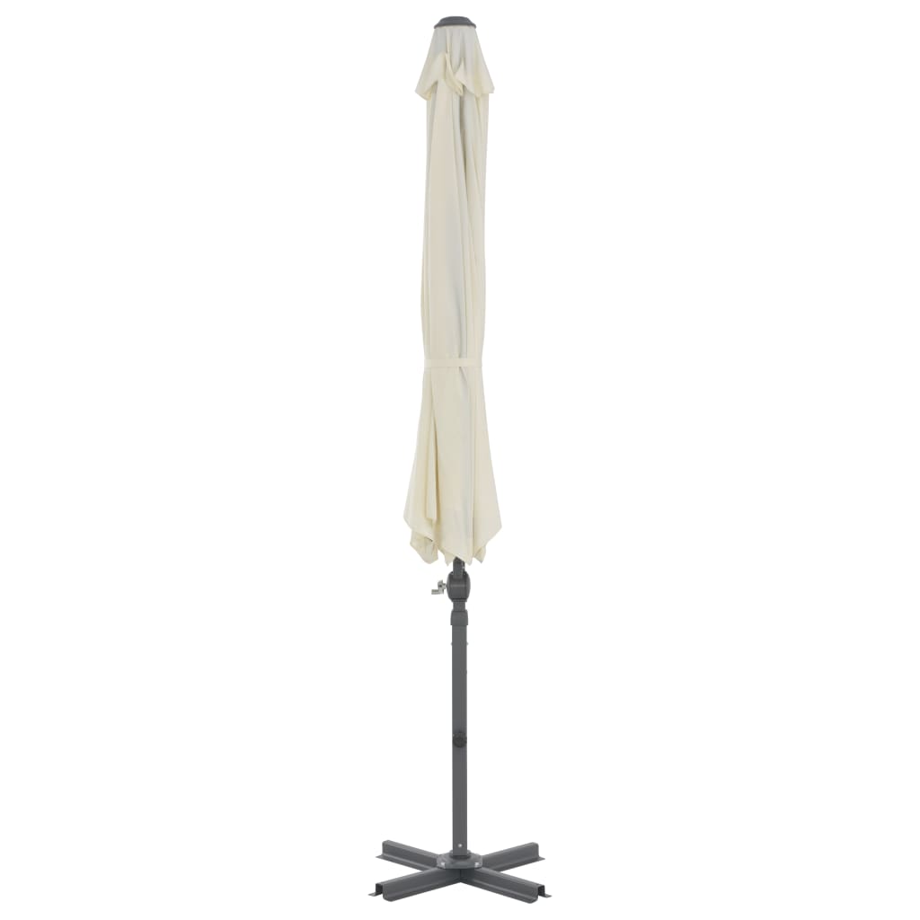 Vidaxl parasol flottant avec poteau en aluminium 300 cm-sable -colored