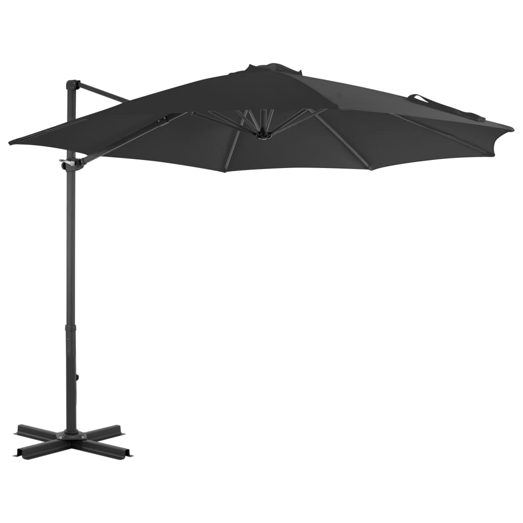 Vidaxl Parasol flottant avec poteau en aluminium 300 cm anthracite -colored