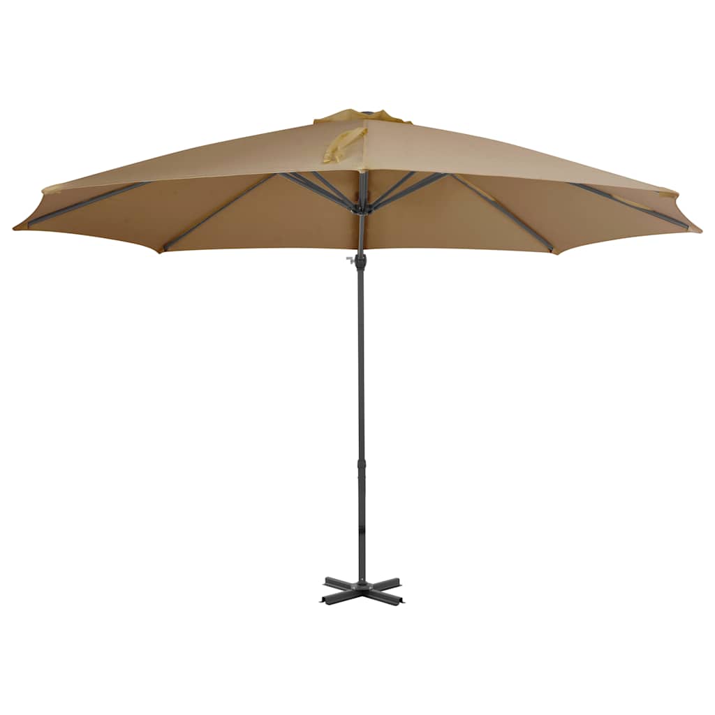 Vidaxl Parasol flottant avec poteau en aluminium 300 cm taupe