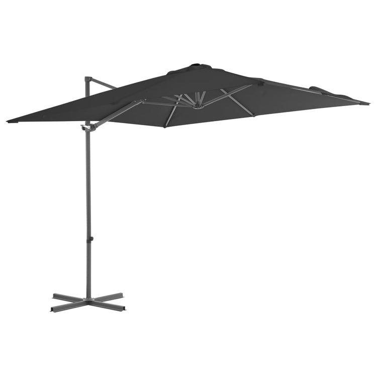 Vidaxl Parasol flottant avec poteau en acier 250x250 cm anthracite -colored