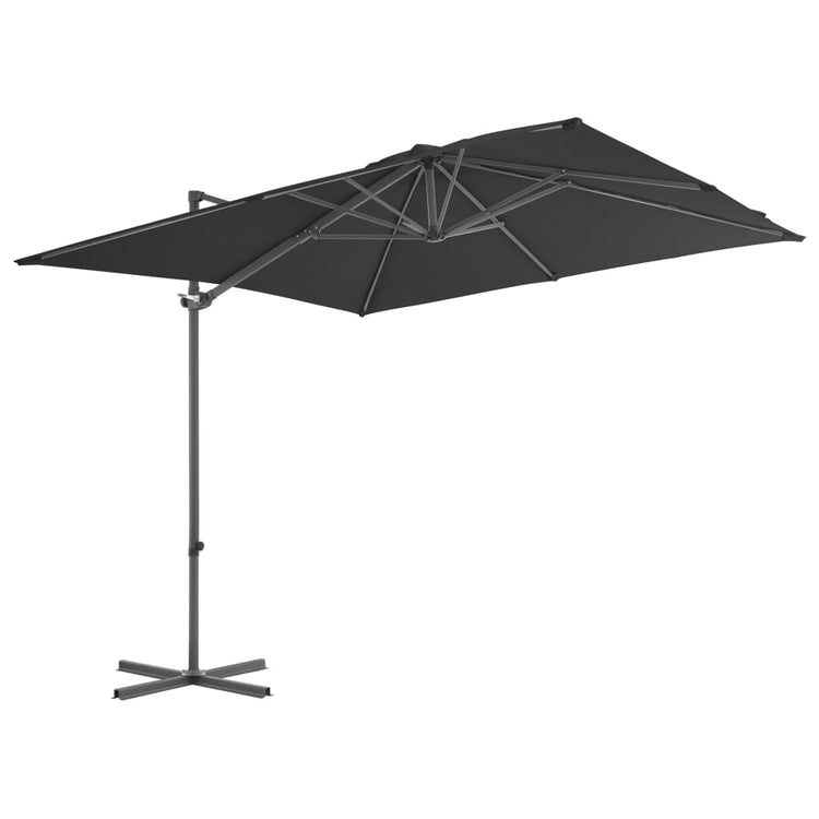 Vidaxl Parasol flottant avec poteau en acier 250x250 cm anthracite -colored