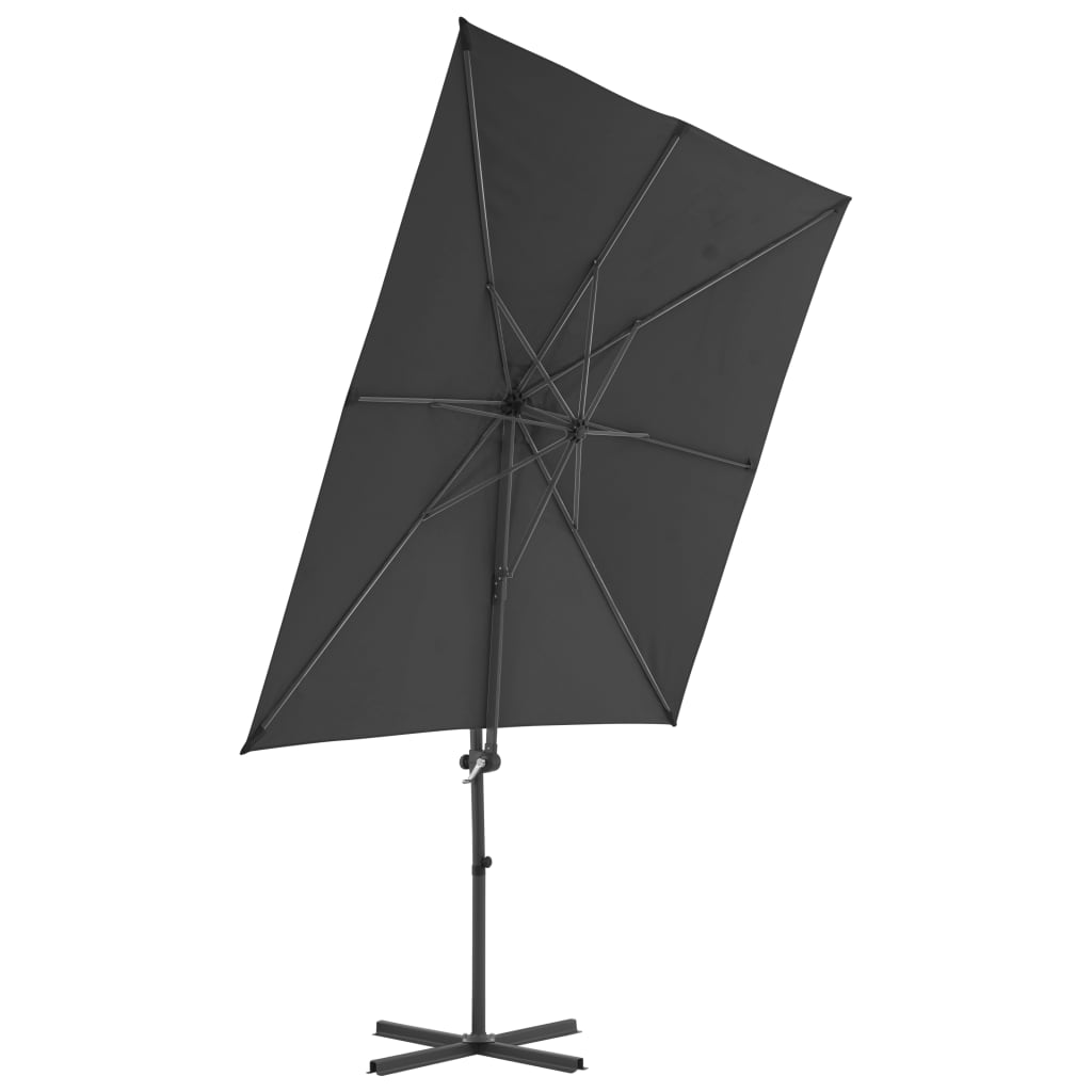 Vidaxl Parasol flottant avec poteau en acier 250x250 cm anthracite -colored