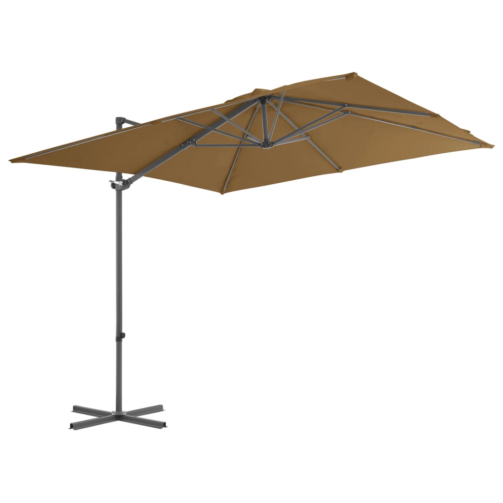 Vidaxl Parasol flottant avec poteau en acier 250x250 cm taupe