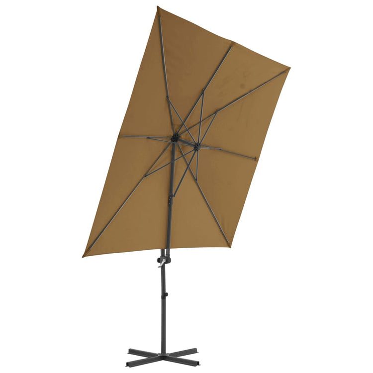 Vidaxl Parasol flottant avec poteau en acier 250x250 cm taupe