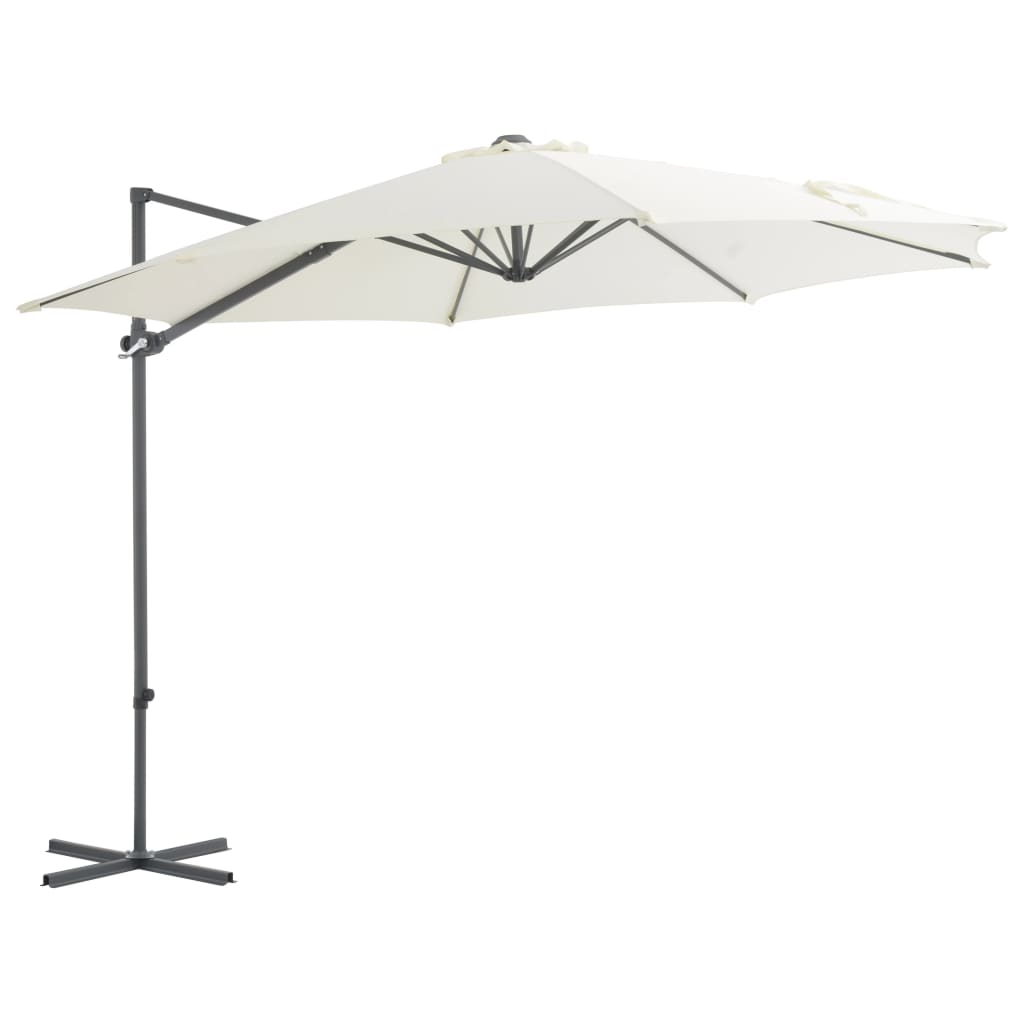 Vidaxl Parasol flottant avec poteau en acier 300 cm Sable -Colore