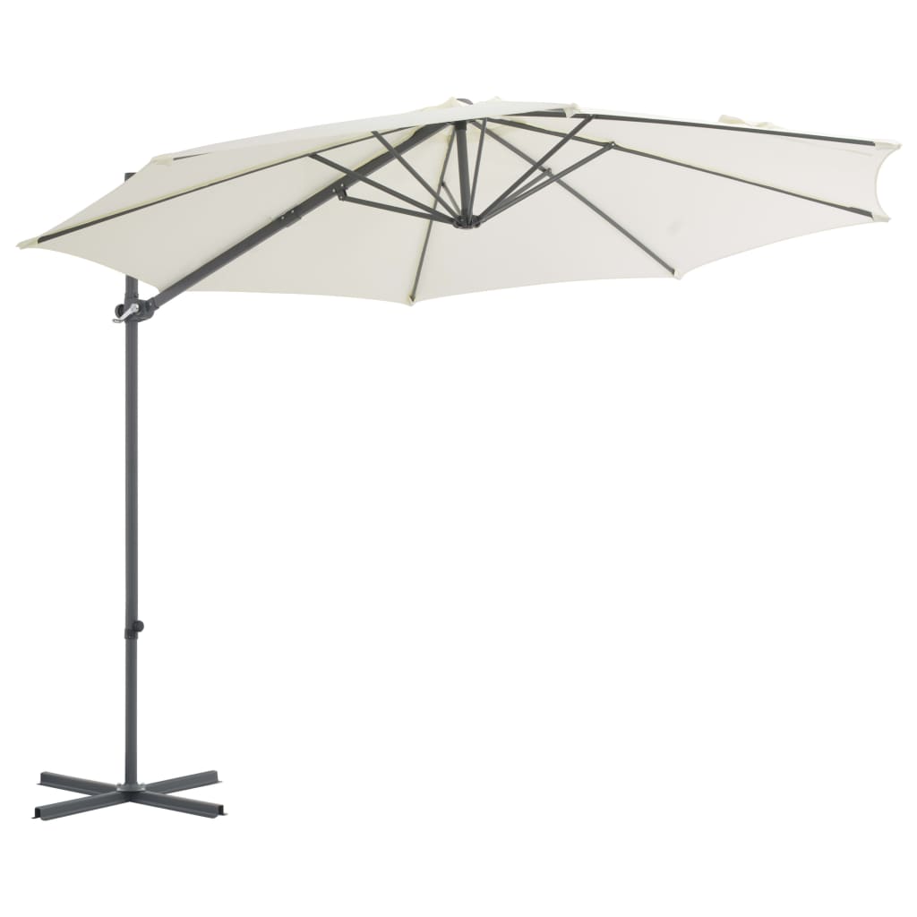 Vidaxl Parasol flottant avec poteau en acier 300 cm Sable -Colore