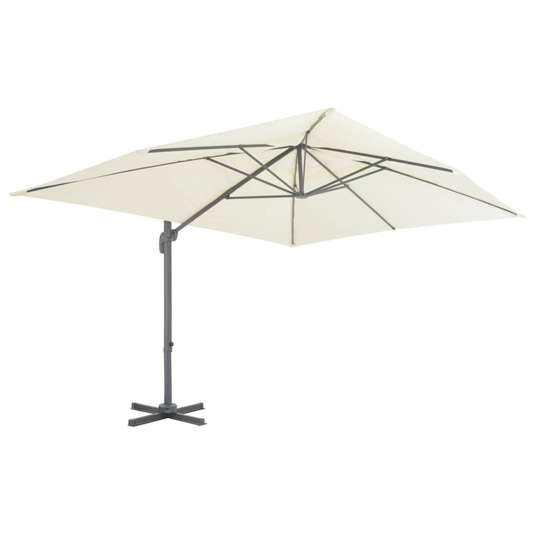 Vidaxl Parasol flottant avec poteau en aluminium 400x300 cm sable -colored