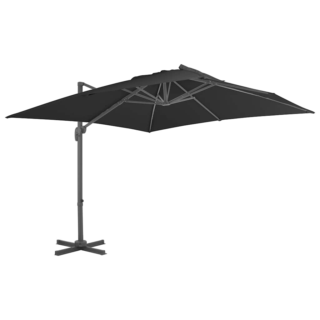 Vidaxl Parasol flottant avec poteau en aluminium 300x300 cm coloré d'anthracite
