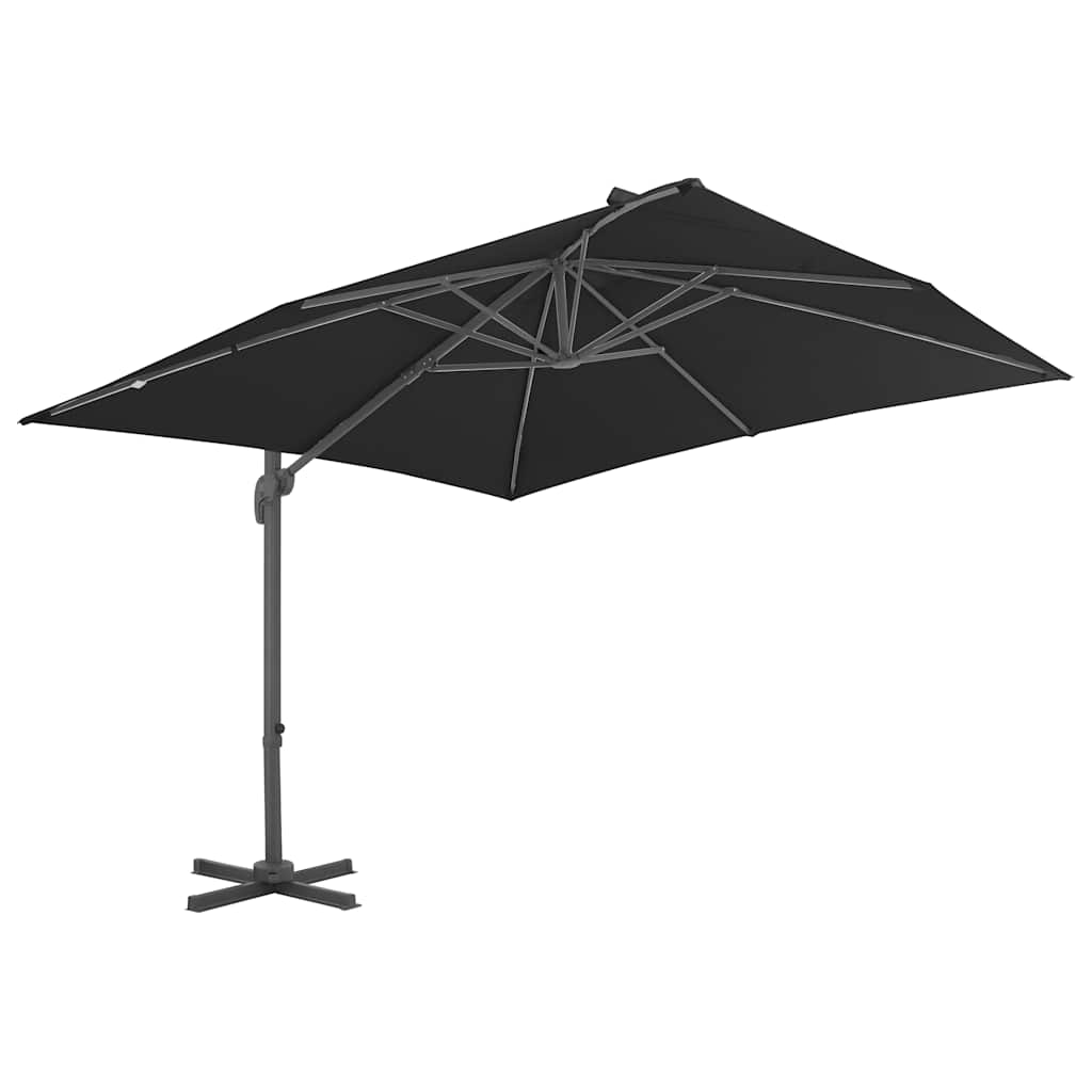 Vidaxl Parasol flottant avec poteau en aluminium 300x300 cm coloré d'anthracite