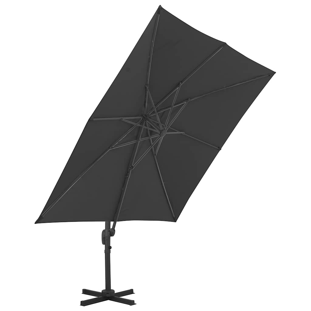 Vidaxl Parasol flottant avec poteau en aluminium 300x300 cm coloré d'anthracite