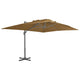 Parasol flottant vidaxl avec poteau en aluminium 400x300 cm taupe