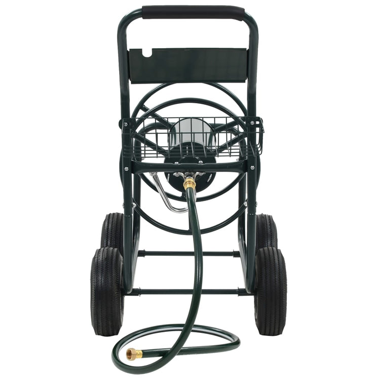 Vidaxl chariot à tuyau d'arrosage avec 1 2 raccords de tuyau 75 m en acier