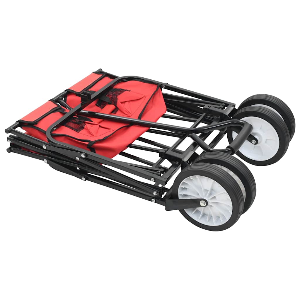 Vidaxl Handkar en acier pliable rouge