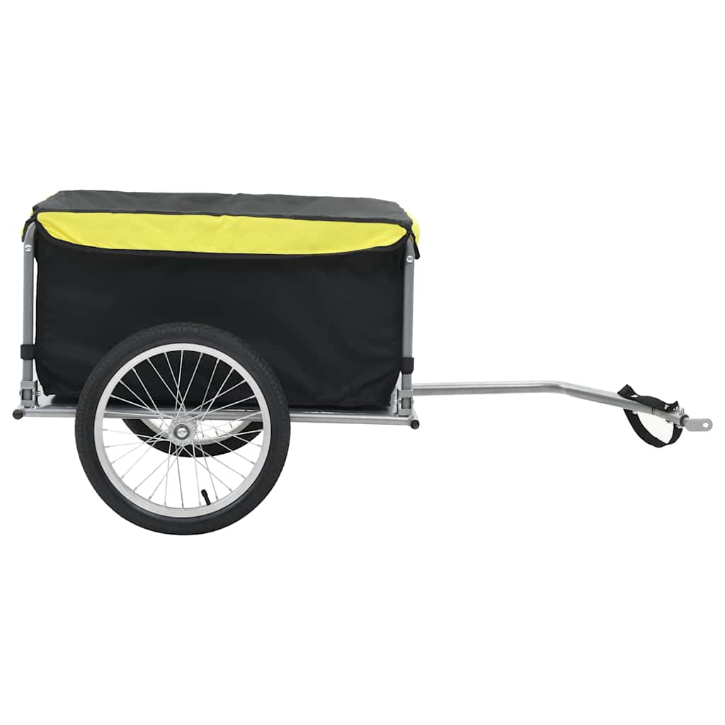 Vidaxl Bicycle Trailer 65 kg noir et jaune