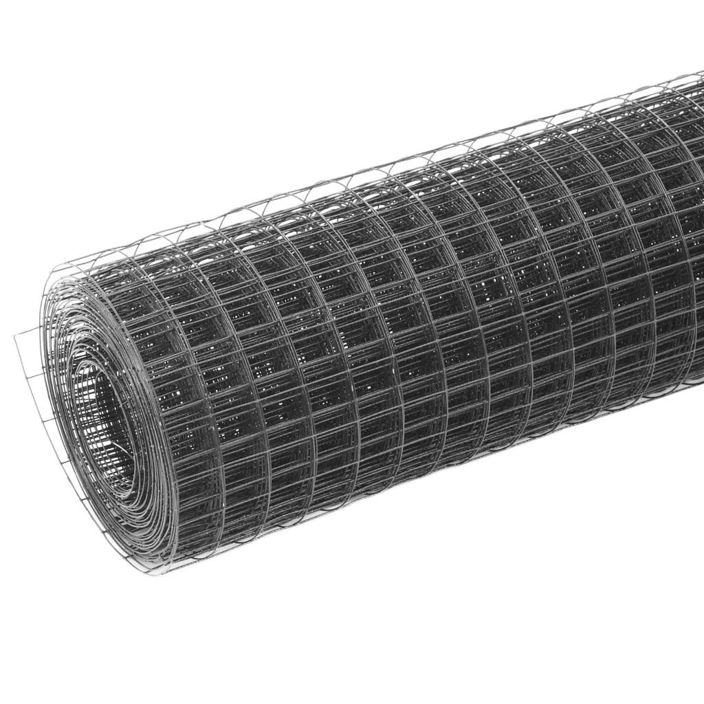 Vidaxl Poulet Fil de 25x1 m avec un revêtement en PVC gris