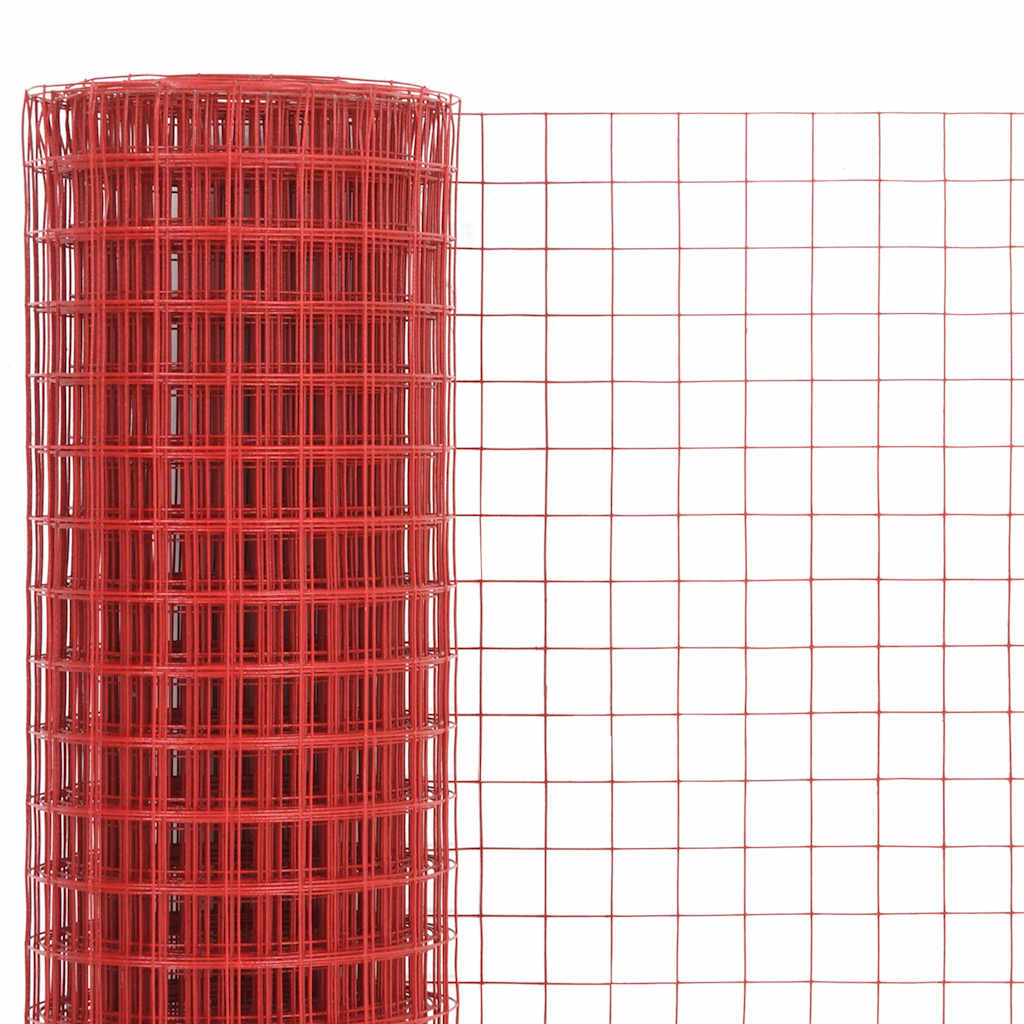 Vidaxx grillage 25x1,5 m acier avec revêtement PVC rouge