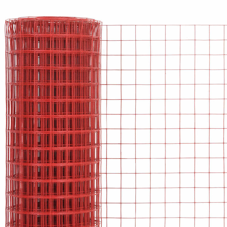 Vidaxx grillage 25x1,5 m acier avec revêtement PVC rouge