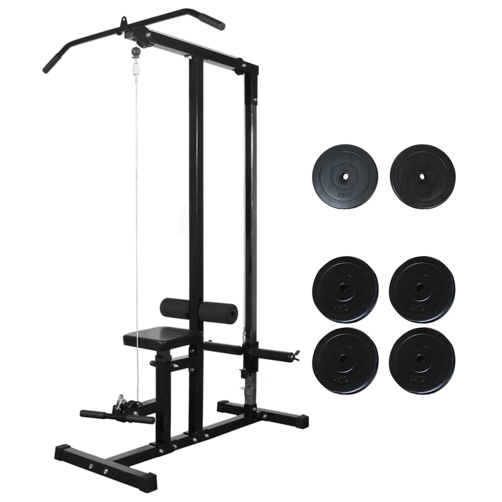 Vidaxl Power Tower avec des disques de poids 40 kg