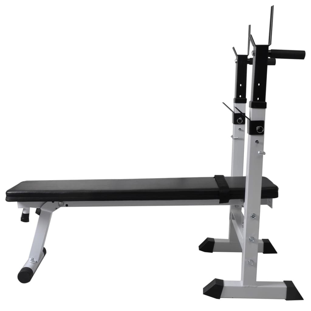 Banque d'entraînement Vidaxl avec rack de poids et haltère ensemble 60,5 kg