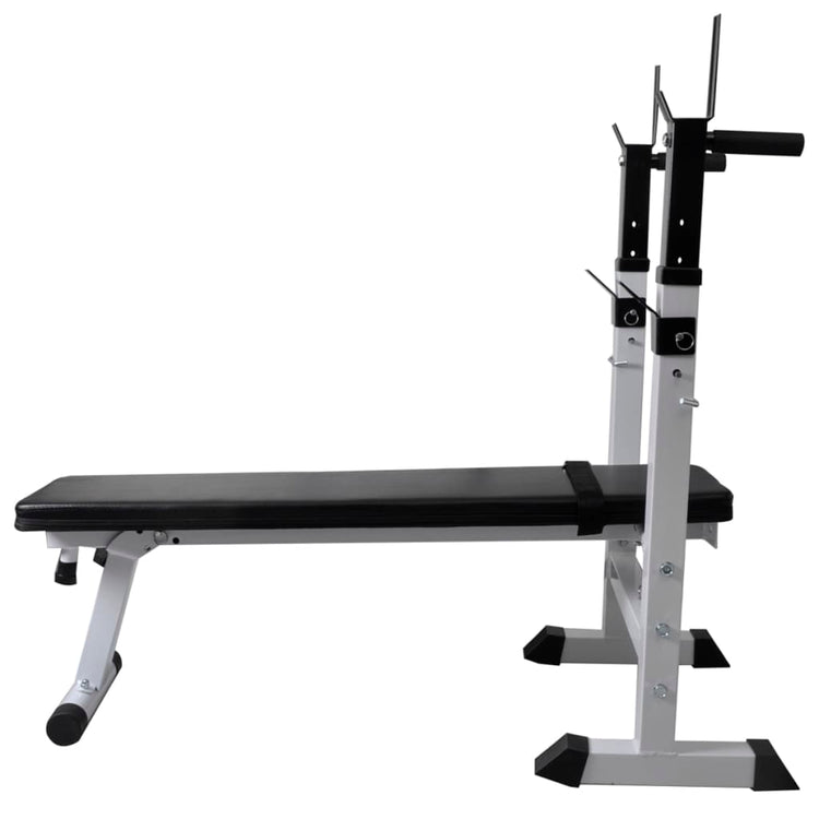 Banque d'entraînement Vidaxl avec rack de poids et haltère ensemble 60,5 kg