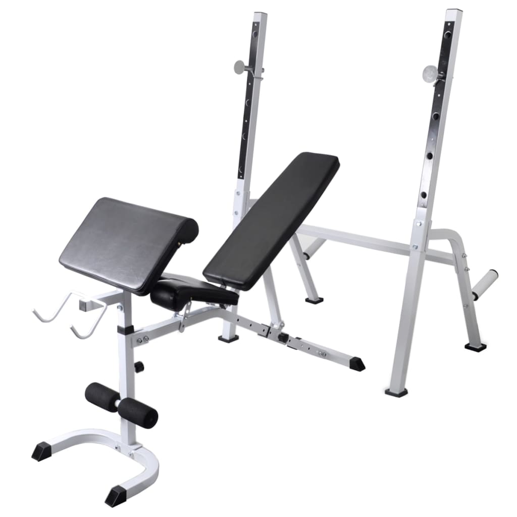 Banque d'entraînement Vidaxl avec rack de poids et haltère ensemble 60,5 kg