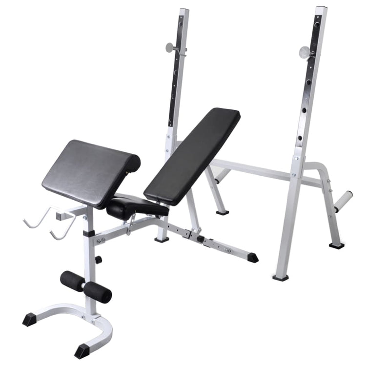 Banque d'entraînement Vidaxl avec rack de poids et haltère ensemble 60,5 kg