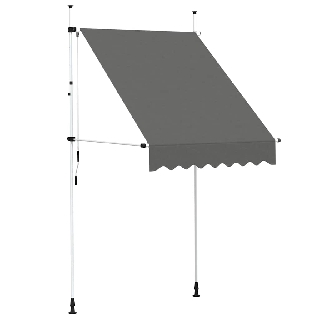 Vidaxl luifel extensible manuellement 150 cm anthracite