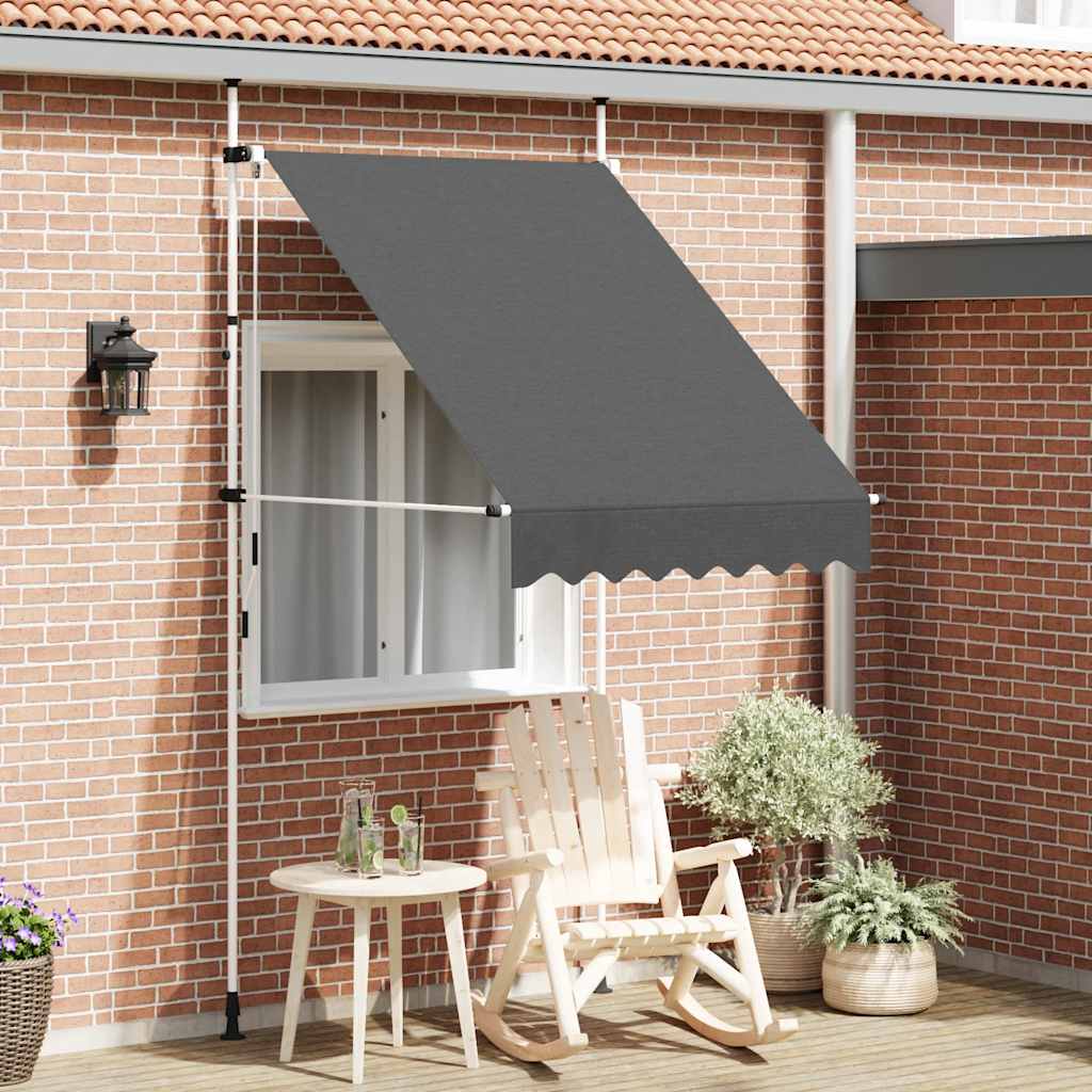 Vidaxl luifel extensible manuellement 150 cm anthracite