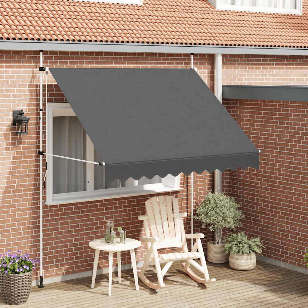 Vidaxl Luifel étend manuellement 250 cm anthracite