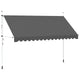 Vidaxl luifel extensible manuellement 400 cm anthracite