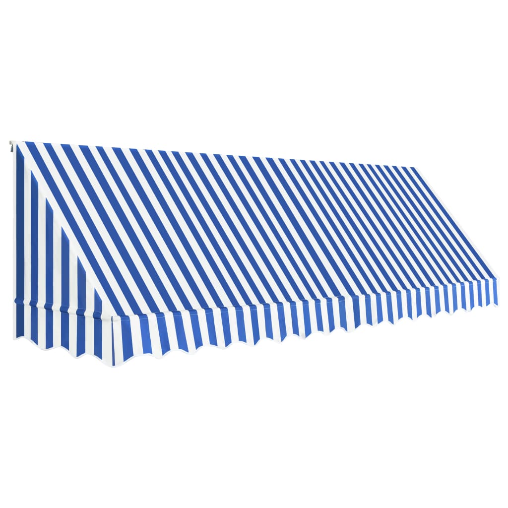 Vidaxl Luifel 400x120 cm bleu et blanc