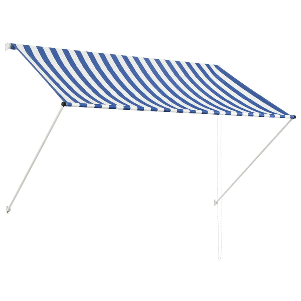 Vidaxl Luifel extensible 200x150 cm bleu et blanc