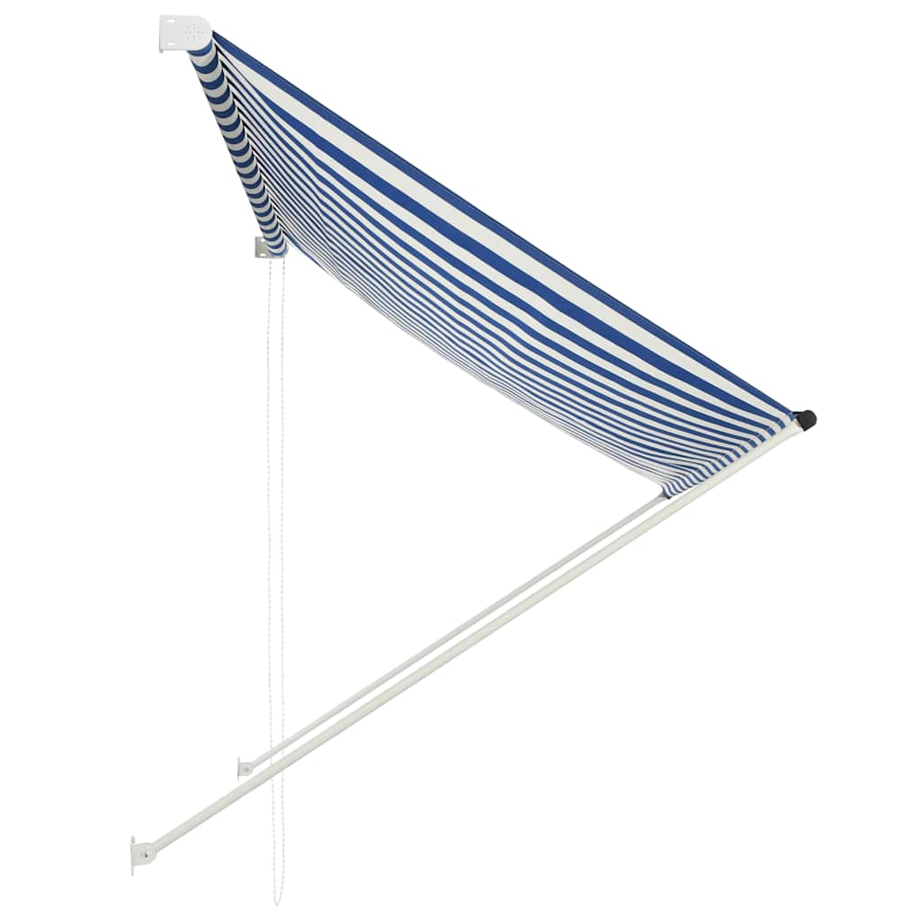 Vidaxl Luifel extensible 200x150 cm bleu et blanc