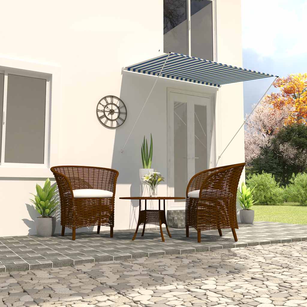 Vidaxl Luifel extensible 200x150 cm bleu et blanc
