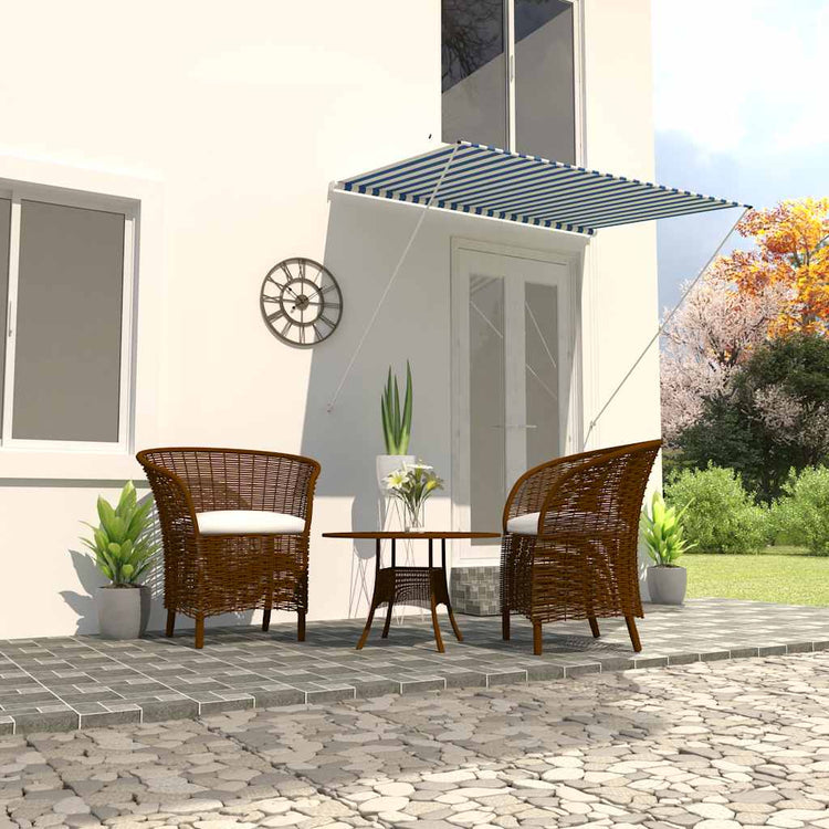 Vidaxl Luifel extensible 200x150 cm bleu et blanc