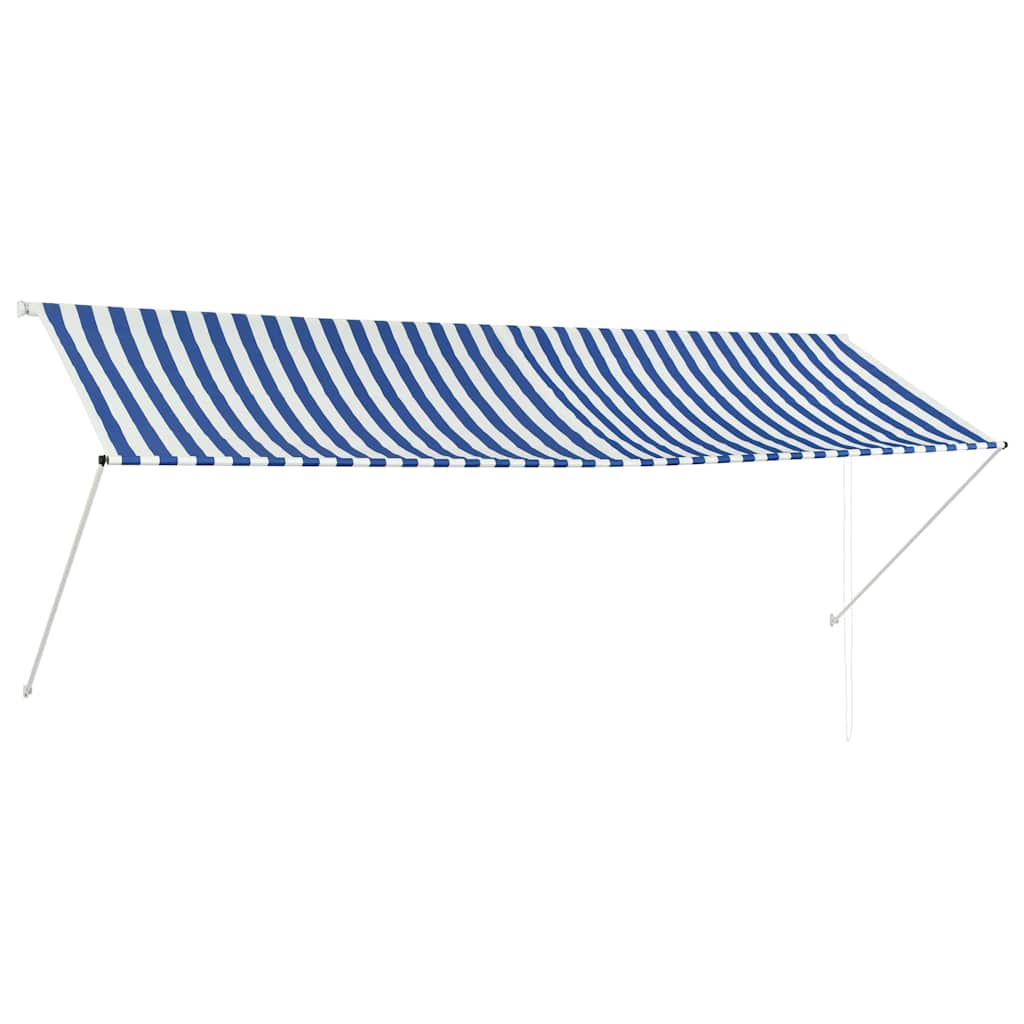 Vidaxl Luifel extensible 350x150 cm bleu et blanc