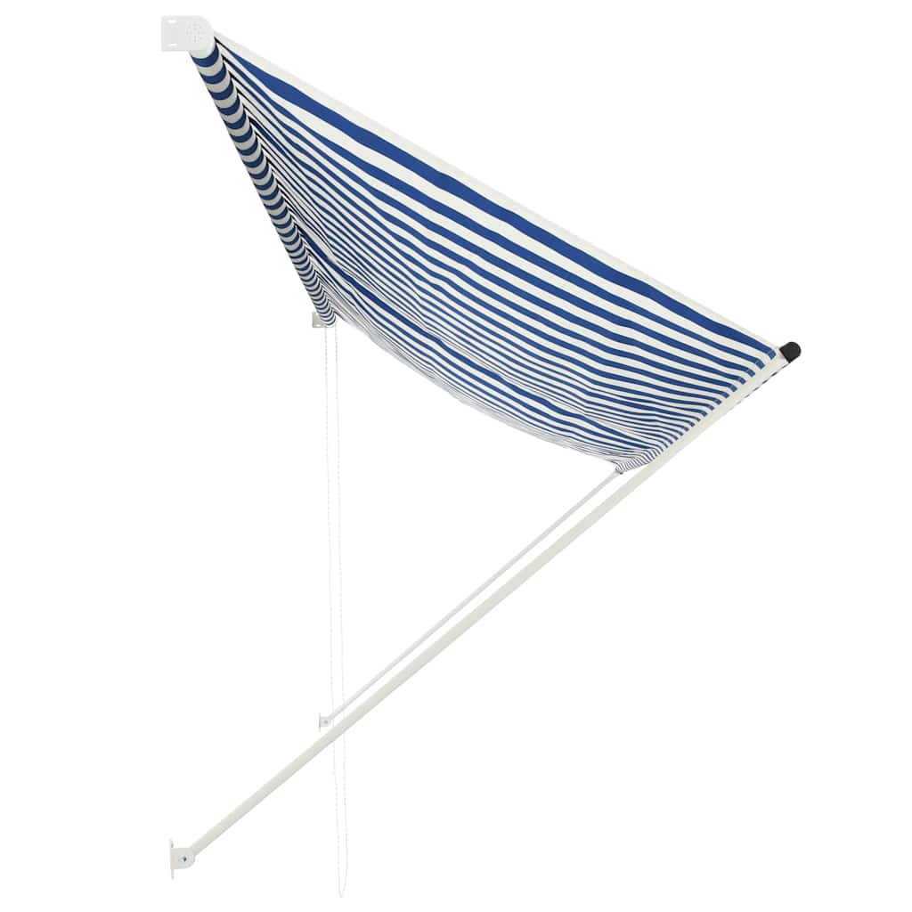 Vidaxl Luifel extensible 350x150 cm bleu et blanc