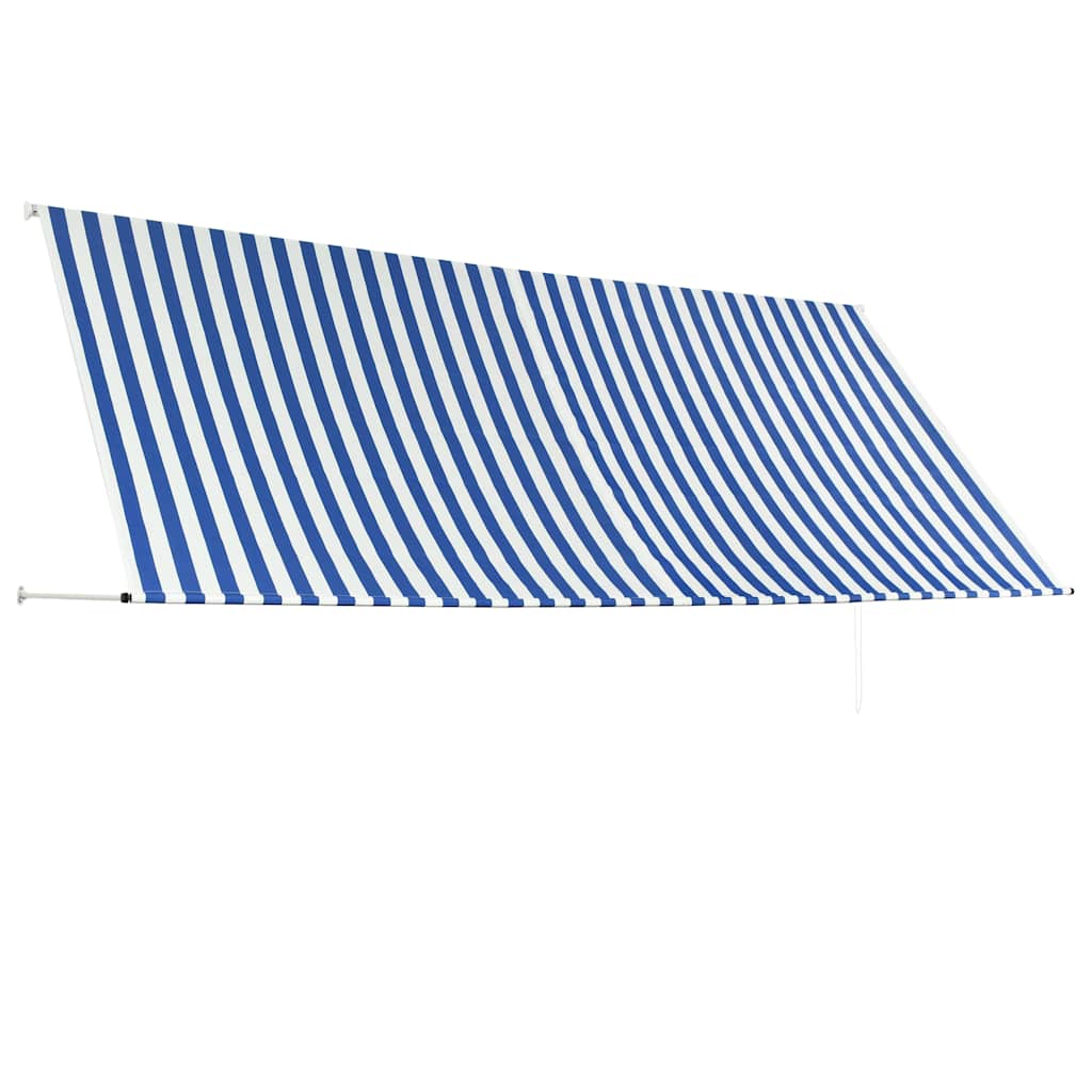 Vidaxl Luifel extensible 350x150 cm bleu et blanc