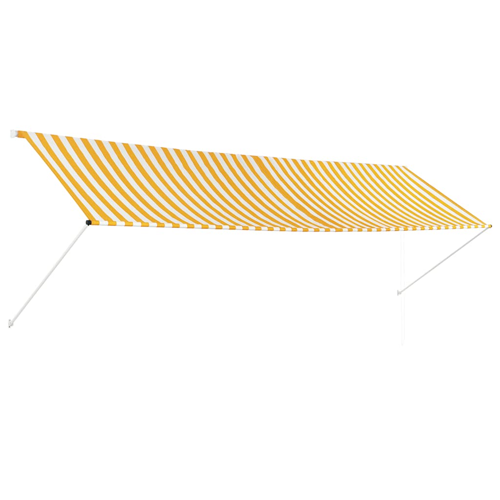 Vidaxl luifel extensible 400x150 cm jaune et blanc