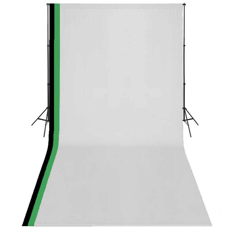 Ensemble de studio photo Vidaxl avec 3 arrière-plans de coton et cadre 3x6 m