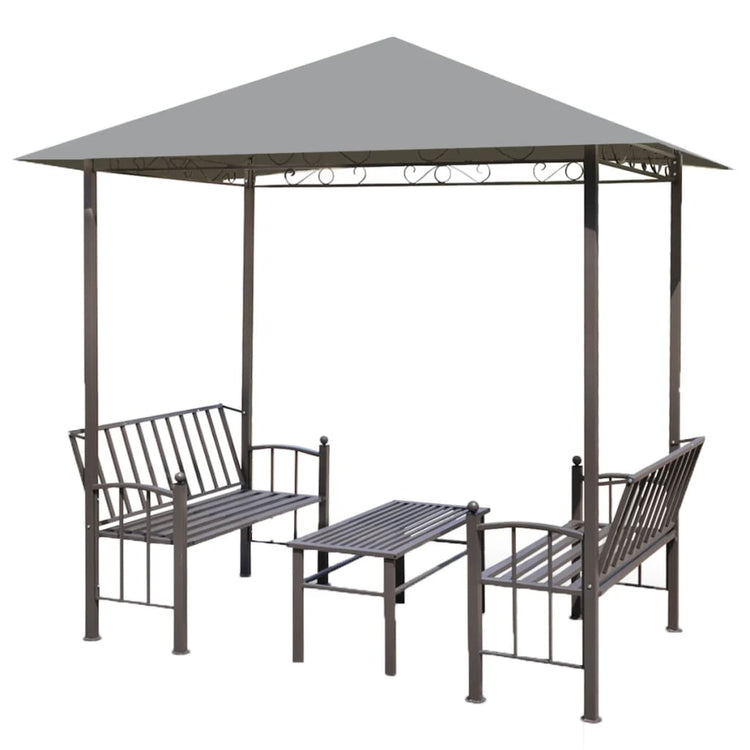 Vidaxl Garden Pavilion avec table et bancs 2,5x1,5x2,4 m anthracite
