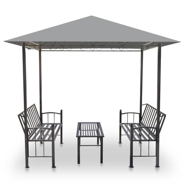 Vidaxl Garden Pavilion avec table et bancs 2,5x1,5x2,4 m anthracite