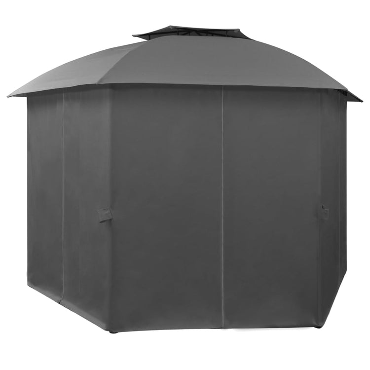 Vidaxl Garden Pavilion avec rideaux Hexagonal 360x265 cm